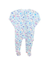 Load image into Gallery viewer, Hannah Unicorn Bamboo Ruffled Zippered Footie