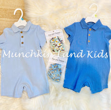 Load image into Gallery viewer, Blue Polo Romper