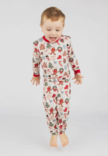 Milk and Cookies Holiday Bamboo Kids PJs