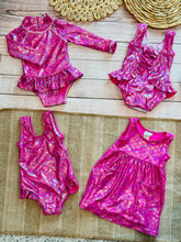 Load image into Gallery viewer, Shiny Pink Scales Alissa Infant Ruffle Rash Guard Swimsuit