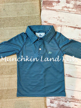 Load image into Gallery viewer, Navy/Aqua Polo