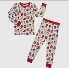 Load image into Gallery viewer, Milk and Cookies Holiday Bamboo Kids PJs