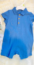 Load image into Gallery viewer, Blue Polo Romper