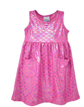 Load image into Gallery viewer, Shiny Pink Scales Dahlia Sleeveless Tee Dress