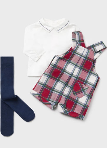 Infant Plaid Overall Set