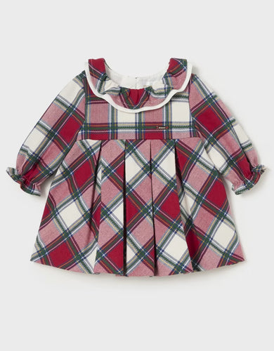 Infant Tartan Ruffle Neck Dress