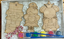 Load image into Gallery viewer, Paint Your Own Nutcracker Ornaments Kit