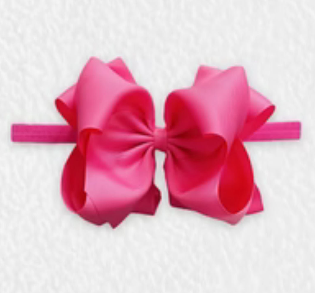 Hot Pink Double 4.5” Headband Bow