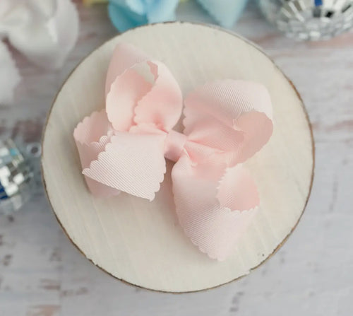 Light Pink Scalloped 5” Headband Bow