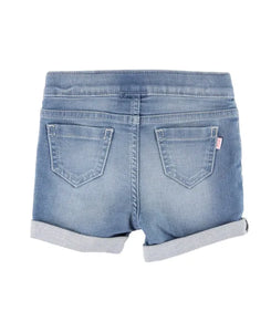 RuffleButts Girls Stretch Denim Shorts Light Wash