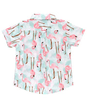 Load image into Gallery viewer, Vibrant Flamingo Short Sleeve Button Down