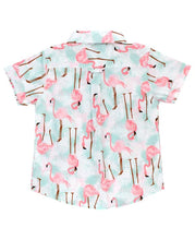 Load image into Gallery viewer, RuggedButts Vibrant Flamingo Short Sleeve Button Down