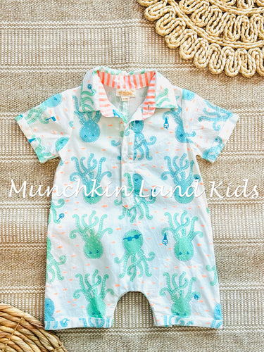 Blue Octopus Lucas Romper