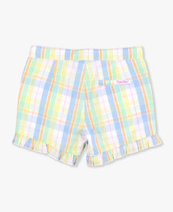 Clubhouse Rainbow Plaid RuffleTrim Shorts