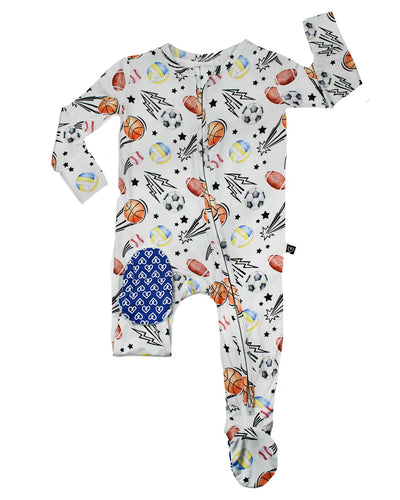 Mike Sports Bamboo Zippered Footie