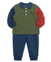 Load image into Gallery viewer, Color Block LS Polo Set
