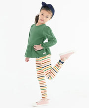Load image into Gallery viewer, Sunrise Rainbow Ruched Bow Leggings