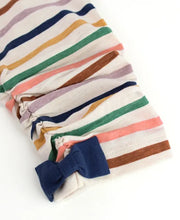 Load image into Gallery viewer, Sunrise Rainbow Stripe Ruched Bow Leggings