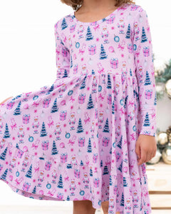 Carol Pink Santa Bamboo Twirl Dress