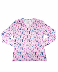 Carol Pink Santa Bamboo Mama Lounge Top