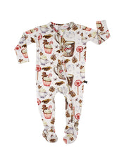 Load image into Gallery viewer, Joy Cocoa Bamboo Zippered Footie