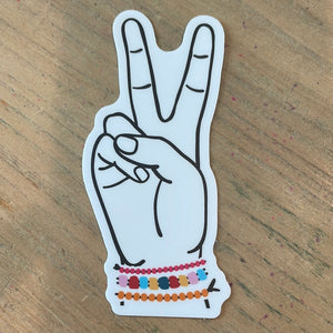Peace Hand Beads Sticker
