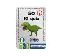 Load image into Gallery viewer, 50 IQ Quiz Dinos hinged tin with pencil