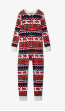 Load image into Gallery viewer, Fair Isle Bear Kids Union Suit