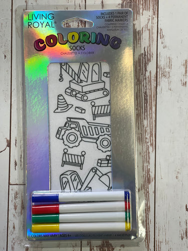 Tractor Zone Coloring Socks