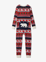 Load image into Gallery viewer, Fair Isle Bear Kids Union Suit