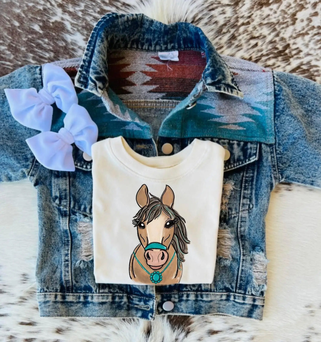Fancy Turquoise Horse Tee