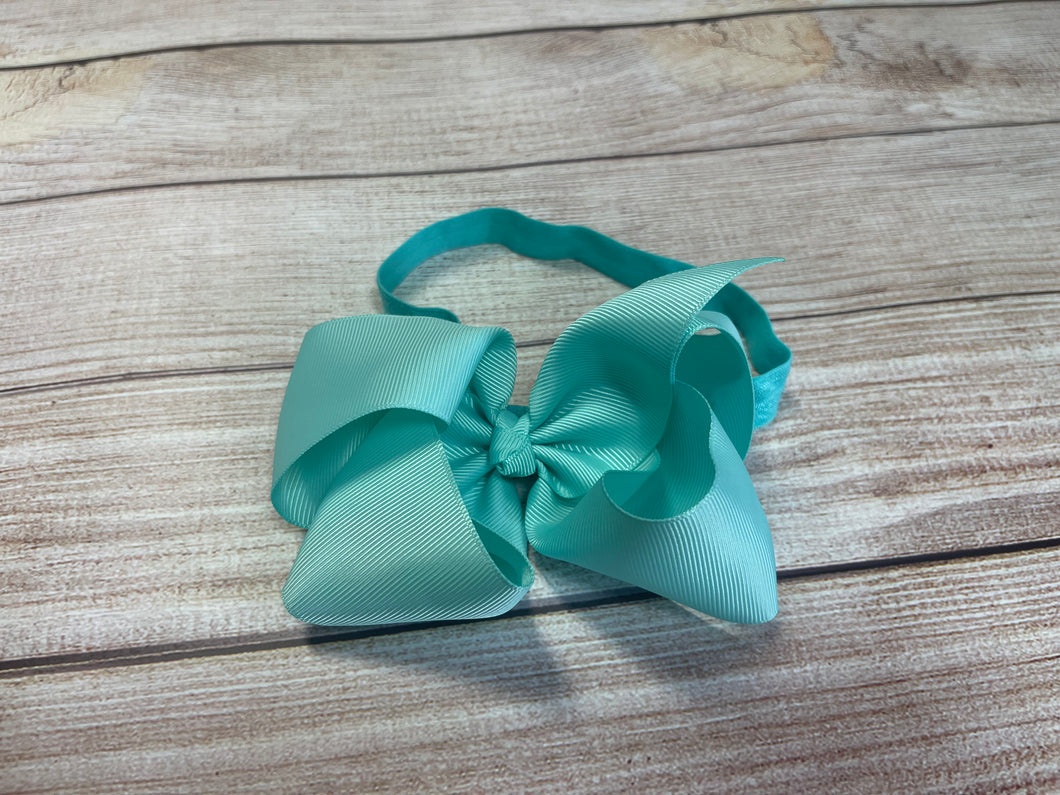 Aqua 4.5” Headband Bow