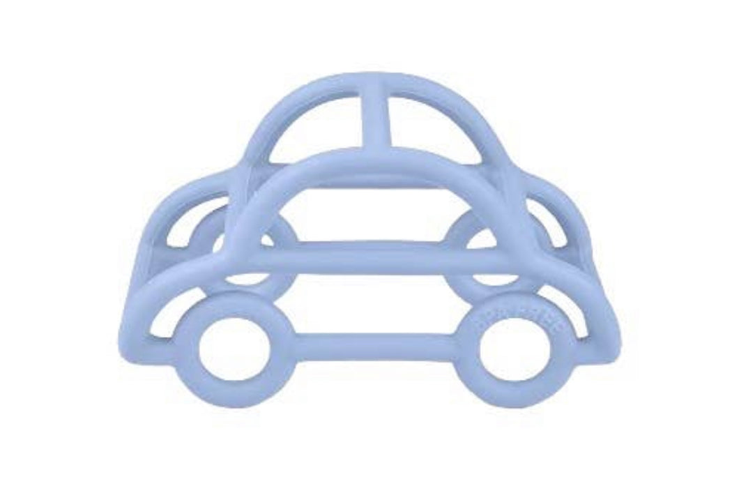 3D car outline light blue food grade silicone teether