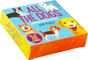Box of All the Dog Lunch Box Notes for Kids set of 50 