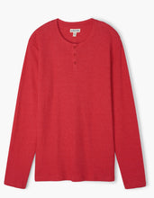Load image into Gallery viewer, Holiday Red Men’s Waffle Henley