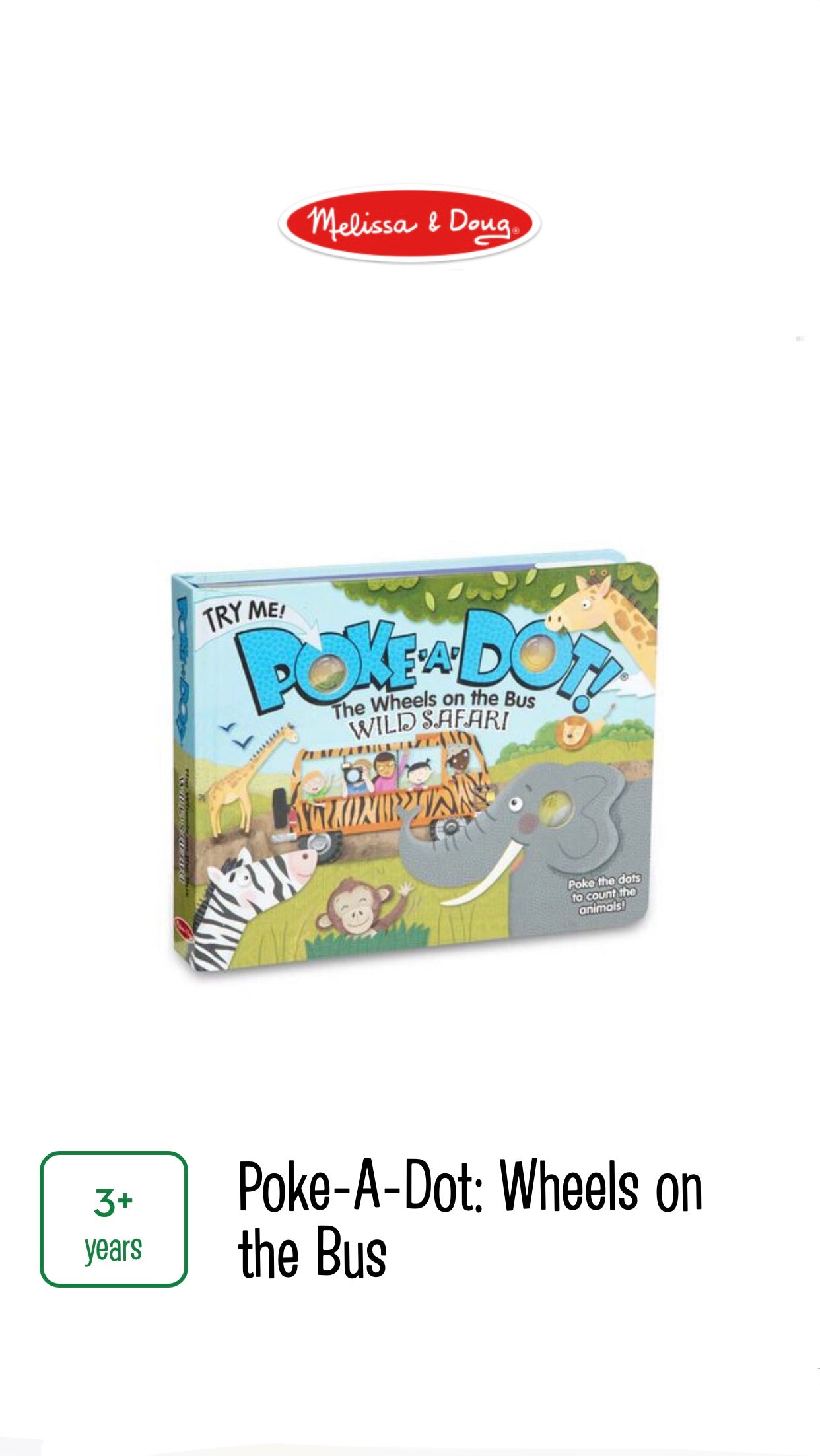 Melissa & Doug Poke-A-Dot Wheels on The Bus Book