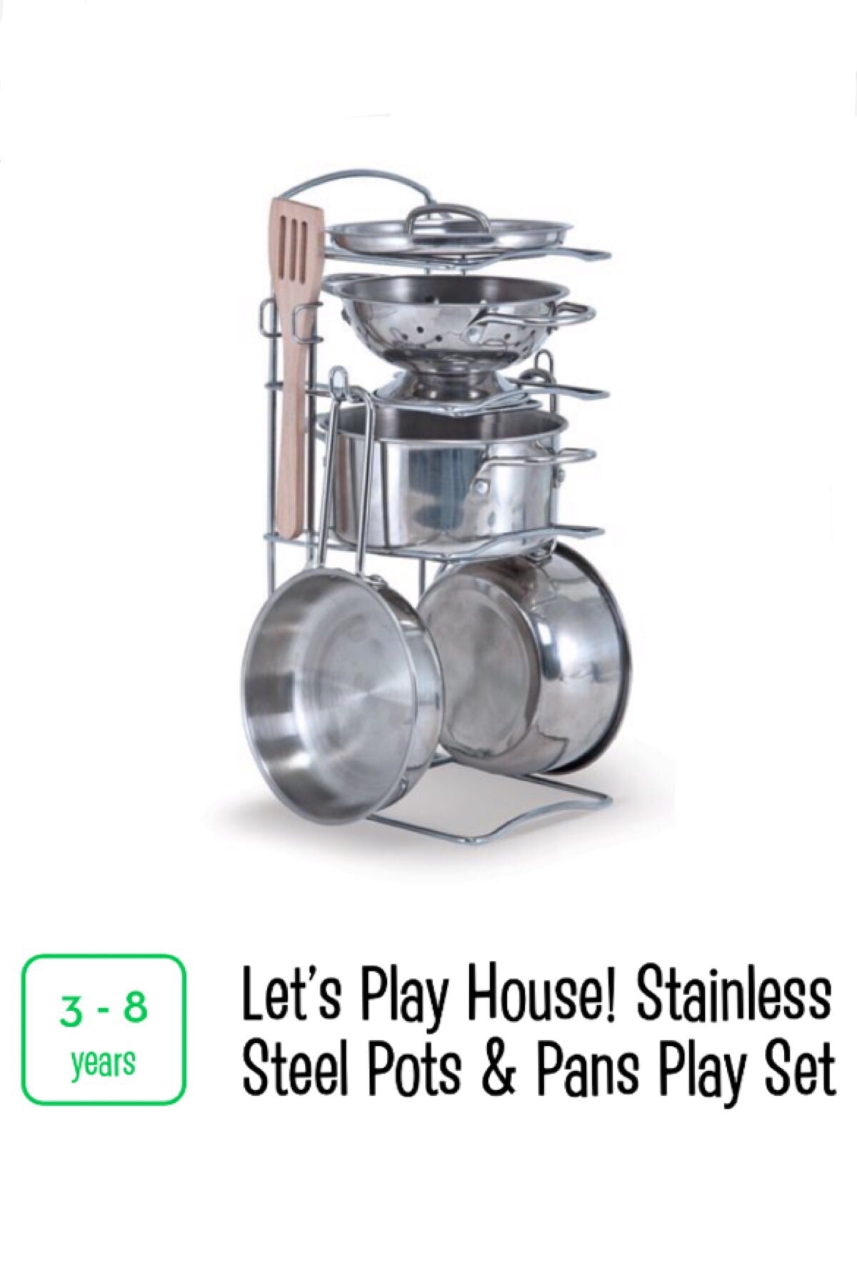 Let's Play House! Stainless Steel Pots and Pans Play Set